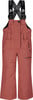 Rosa Kinder-Skihose mit Latz und verstellbaren Trägern.