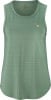 Damen-Tanktop in Grün mit Rundhalsausschnitt und Markenlogo.