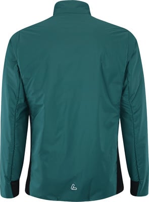 Grüne Herrenjacke mit schwarzen Seitenpaneelen und Logo. Grüne Herrenjacke mit schwarzen Seitenpaneelen und Logo.
