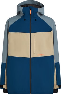 Blaue Herrenjacke von O'Neill mit beige-grauem Einsatz und Logo. Blaue Herrenjacke von O'Neill mit beige-grauem Einsatz und Logo.