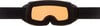 Skibrille mit orangefarbener Linse und schwarzem Rahmen.