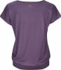 Lila Kurzarmshirt mit Markenlogo auf dem Rücken.
