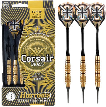 Harrows Corsair Brass Softip Pfeile mit Präzisionsspitzen.