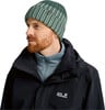 Ein Mann mit rotem Bart trägt eine grüne gestreifte Mütze und eine dunkle Jacke.