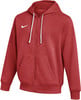 Rotes Nike-Sweatshirt für Herren mit Reißverschluss und weißer Kapuzenkordel.