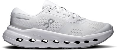 Weiße Laufschuhe mit ON-Logo und CloudTec-Technologie. Weiße Laufschuhe mit ON-Logo und CloudTec-Technologie.