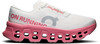 Weißer Laufschuh mit rosa Sohle und Schriftzug