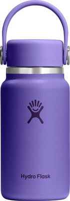 Lila Hydro Flask Flasche mit Griff und Logo. Lila Hydro Flask Flasche mit Griff und Logo.