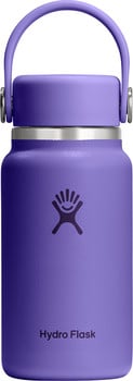 Lila Hydro Flask Flasche mit Griff und Logo.