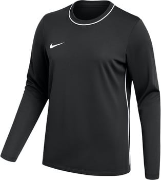 Schwarzes Nike Langarm-Fußballtrikot mit weißem Besatz.