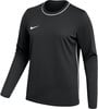 Schwarzes Nike Langarm-Fußballtrikot mit weißem Besatz.