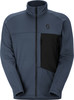 Herren-Winterjacke in Blau mit Reißverschluss und schwarzer Brusttasche.