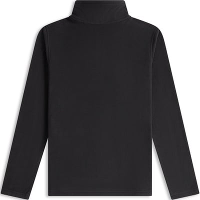 Schwarzes Fleece-Oberteil mit hohem Kragen und langen Ärmeln. Schwarzes Fleece-Oberteil mit hohem Kragen und langen Ärmeln.