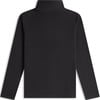 Schwarzes Fleece-Oberteil mit hohem Kragen und langen Ärmeln.