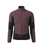 Herren-Steppjacke mit rotem Reißverschluss und schwarzen Seitenpartien.