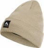 Beige Strickmütze von McKinley mit schwarzem Logo-Patch.