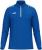 Blaues Sport-Sweatshirt mit weißem Reißverschluss und JAKO-Logo.