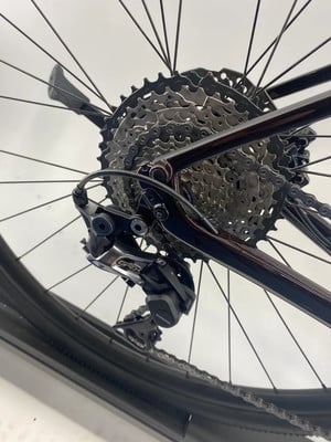 Shimano GRX Schaltwerk am Fahrrad mit Kassette und Kette. Shimano GRX Schaltwerk am Fahrrad mit Kassette und Kette.