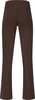 Damen-Hose in Braun mit hohem Bund und V-Ausschnitt hinten.