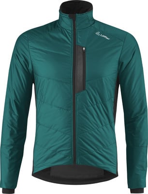Grüne Herrenjacke mit schwarzen Details und Löffler-Logo. Grüne Herrenjacke mit schwarzen Details und Löffler-Logo.