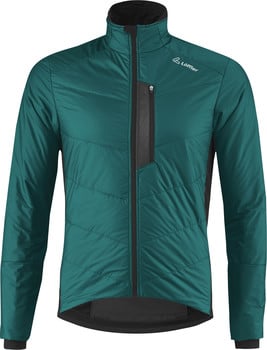 Grüne Herrenjacke mit schwarzen Details und Löffler-Logo.