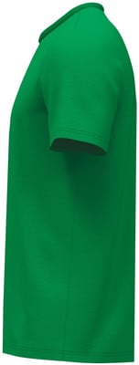 Grünes T-Shirt von vorne links, Ärmel- und Kragendetail.