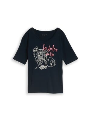 Tom Tailor Crew Neck Woman Print női póló