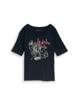 Tom Tailor Crew Neck Woman Print női póló