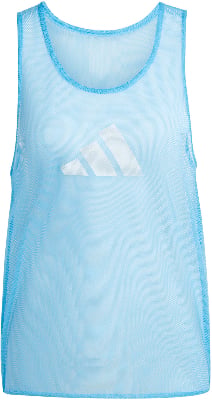 Hellblaue Mesh-Sportweste mit Adidas-Logo.