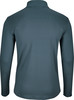 Rückseite eines dunkelblauen Langarmshirts mit Schriftzug auf dem Rücken.