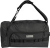 Schwarze Adidas Sporttasche mit verstellbarem Riemen und mehreren Taschen.