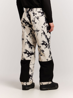 Herrenhose mit schwarzem Aufdruck auf hellem Grund und schwarzen Einsätzen. Herrenhose mit schwarzem Aufdruck auf hellem Grund und schwarzen Einsätzen.