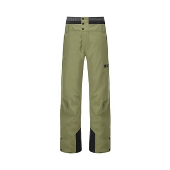 Grüne Skihose mit schwarzen Details und Markenlogo.