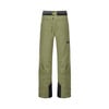 Grüne Skihose mit schwarzen Details und Markenlogo.