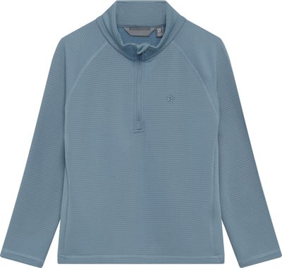 Blauer Kinderpullover mit langen Ärmeln und Reißverschluss am Kragen. Blauer Kinderpullover mit langen Ärmeln und Reißverschluss am Kragen.