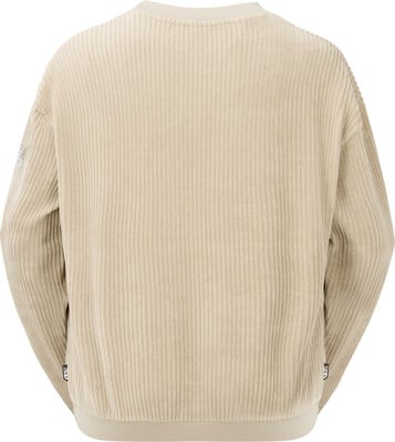 Beige Cord-Pullover mit langen Ärmeln und Rundhalsausschnitt. Beige Cord-Pullover mit langen Ärmeln und Rundhalsausschnitt.