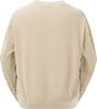 Beige Cord-Pullover mit langen Ärmeln und Rundhalsausschnitt.