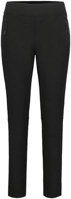 Schwarze Damen-Hose mit schmalem Bein und Reißverschlusstaschen.