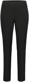 Schwarze Damen-Hose mit schmalem Bein und Reißverschlusstaschen.