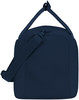 Dunkelblaue Tasche mit Trägern und Reißverschluss oben.