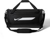 Schwarze Nike Sporttasche mit Logo und Riemen.