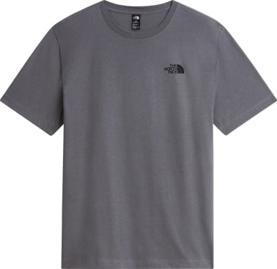 Graues T-Shirt von The North Face mit Logo auf der Brust. Graues T-Shirt von The North Face mit Logo auf der Brust.