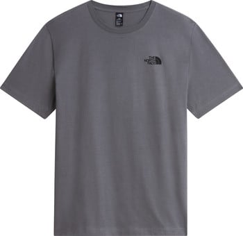 Graues T-Shirt von The North Face mit Logo auf der Brust.