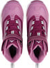 Damen-Knöchel-Sneaker in Lila mit Schnürsenkeln und Klettverschluss.