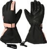 Schwarze und rosa Skihandschuhe mit Eska-Markenlogo.