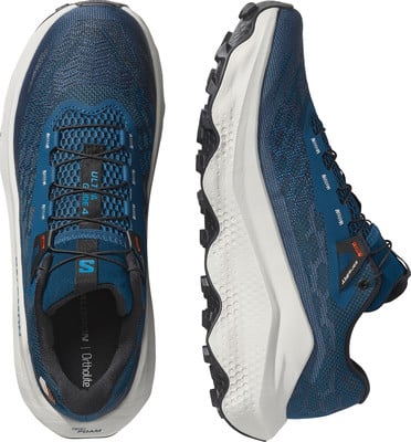 Herren-Laufschuhe von Salomon in Dunkelblau mit weißer Sohle. Herren-Laufschuhe von Salomon in Dunkelblau mit weißer Sohle.