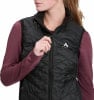Schwarze Steppweste für Damen mit McKinley-Logo auf der Brust.