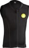 Schwarze Kinderweste mit Kragen, Reißverschluss und Body Glove Logo.