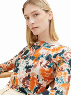 Tom Tailor TOM TAILOR Mock Neck W Aop női póló