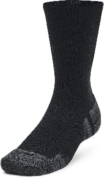 Schwarzer Sportsocken mit geripptem Bund und verstärkter Ferse.